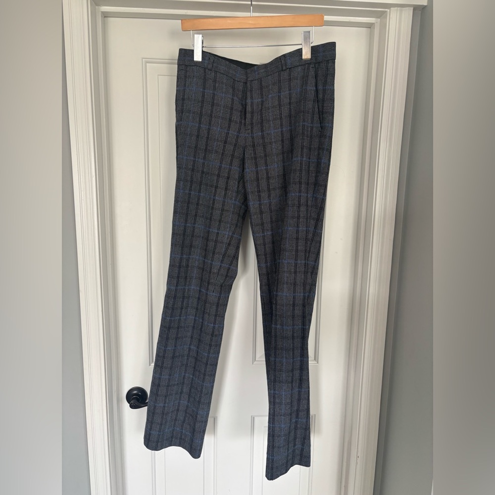 Banana Republic window pane print dress pants, Long length